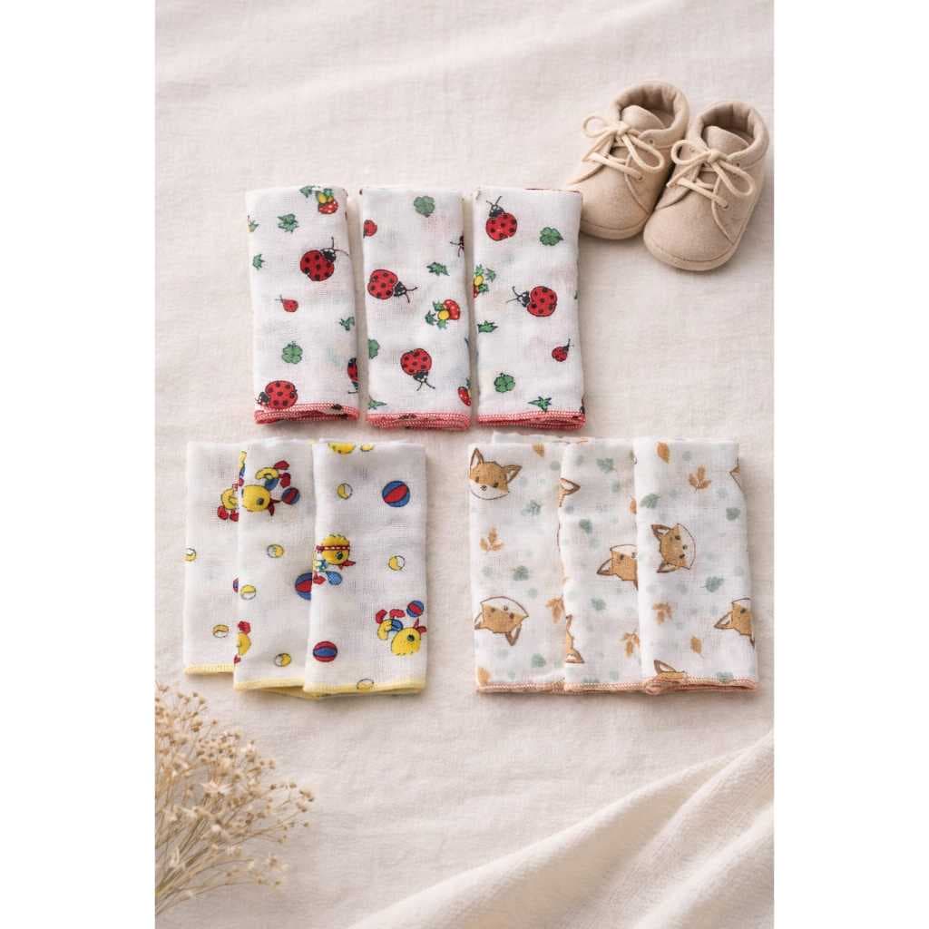 Kit 3 unidades Pano de boca fralda para bebê 100% algodão 35x34cm tecido duplo