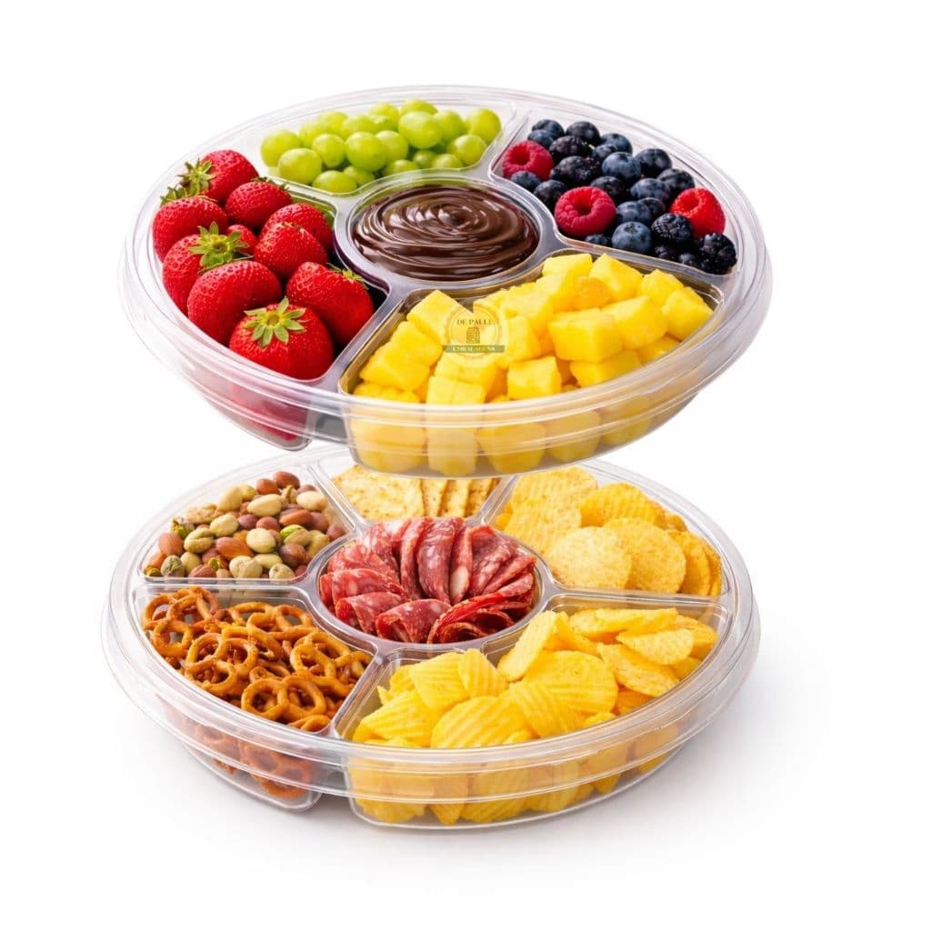 Petisqueira Descartável com tampa e 4 divisórias G540 / 500 ml (10 unidades)