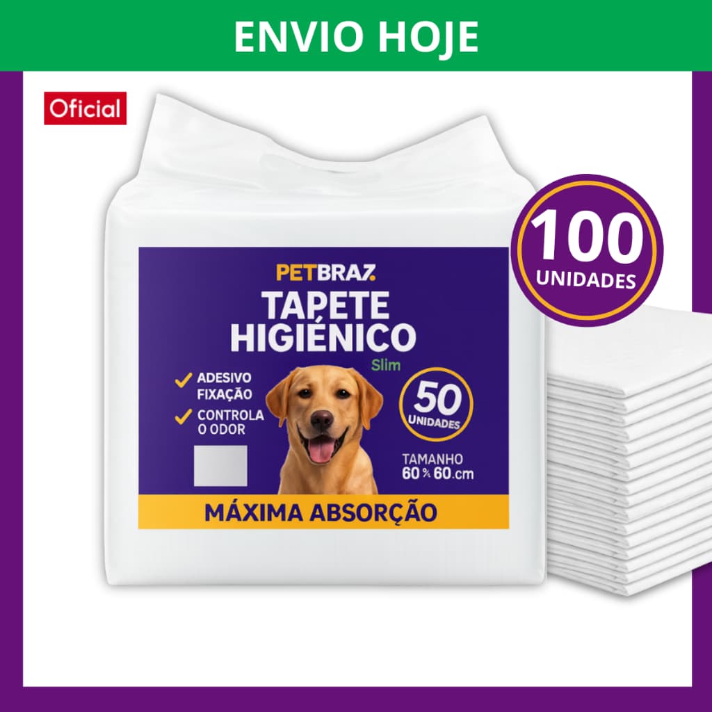 Tapete Higiênico Descartável para Cachorro 60 x 60 cm - Fralda Pet Xixi Cão Pequeno Médio Absorção T