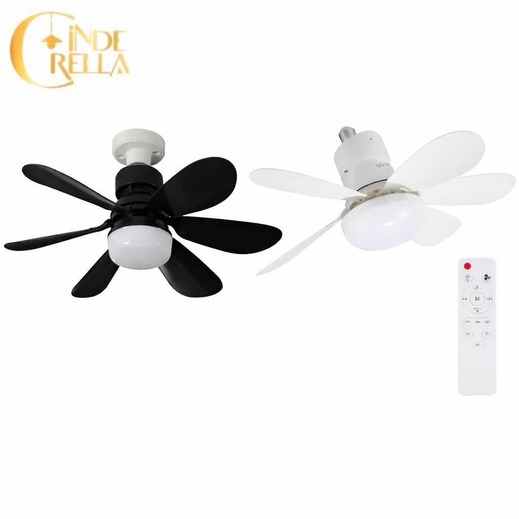 Ventilador de teto turbo silencioso, 6 pás, 80W, LED 3 cores, soquete E27, controle remoto com timer e bivolt.