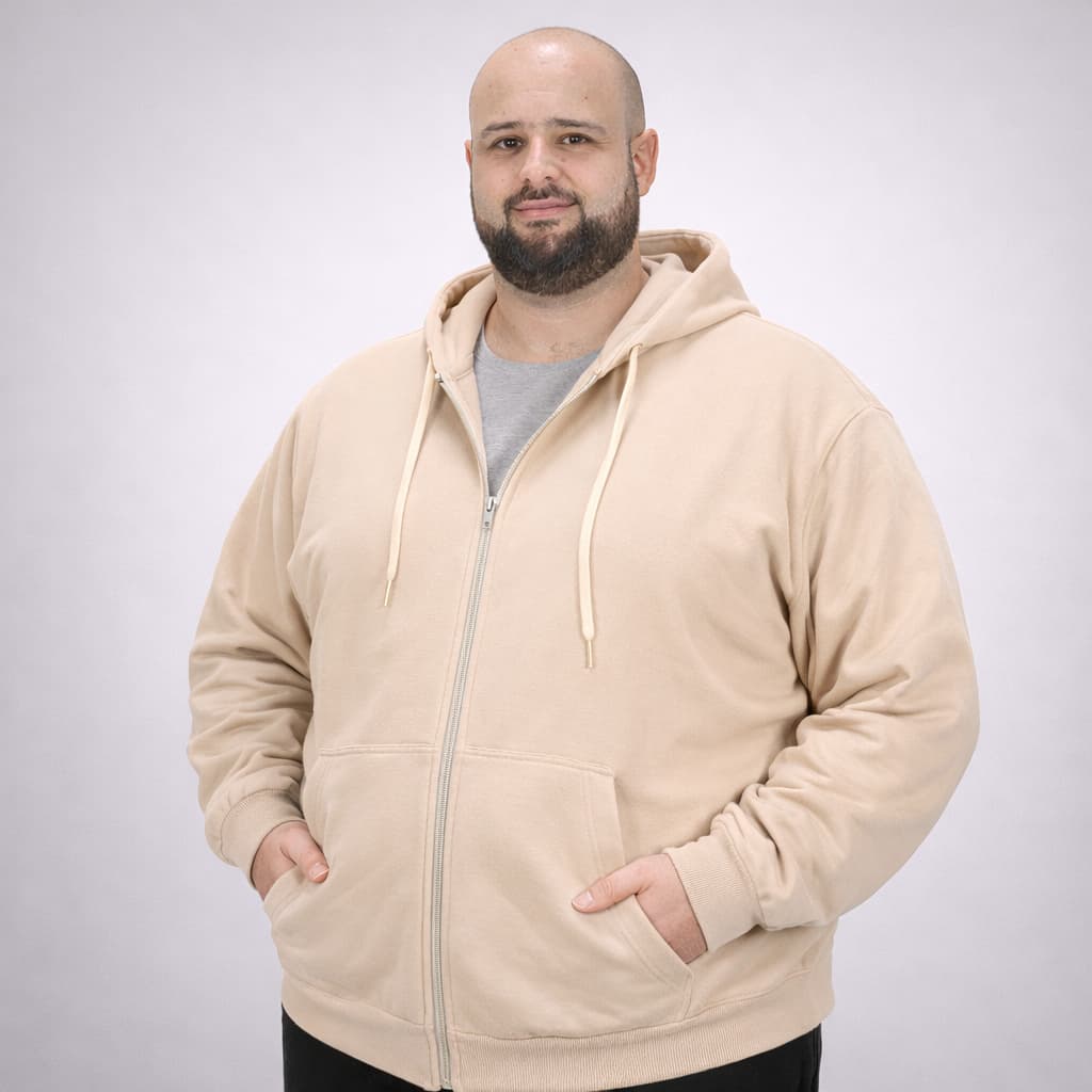 Moletom Plus Size Masculino Zíper Casaco Blusa de Frio Aberto Canguru Blusão Estilo Jaqueta