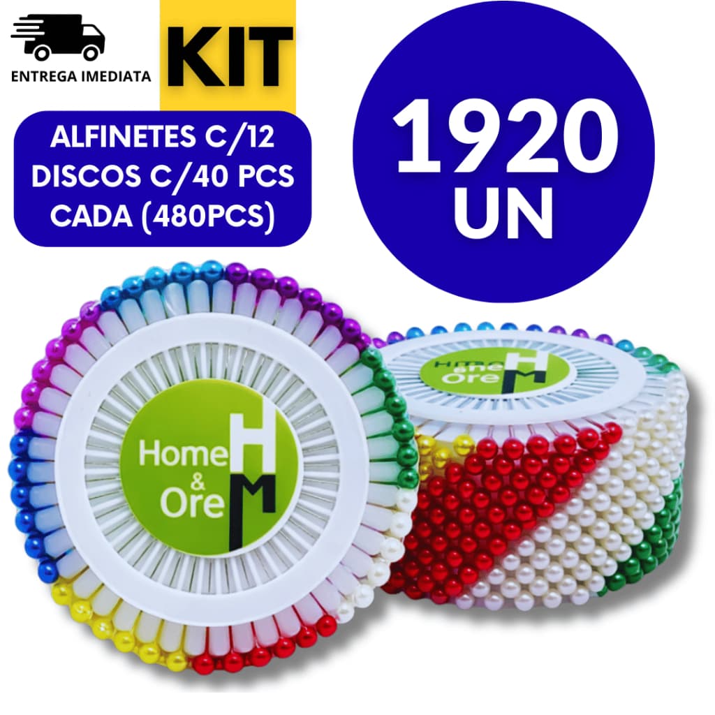 Conjunto Alfinete de costura colorido com 1920 pinos Alfinetes Qualidade Garantida
