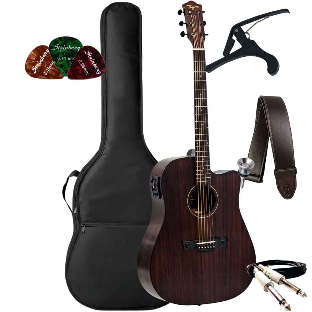 Kit Violão Tagima Kansas Elétrico Latin America Gran Reserva + Acessórios