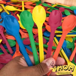 50 A 300 Colher Descartável Coloridas Reforçada para Açaí Doces Sorvetes coloridas Super Resistente e Prática