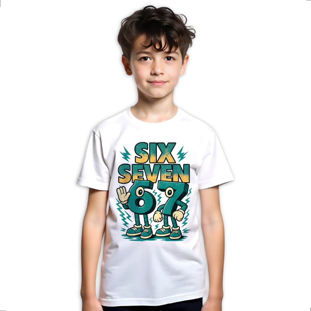 Camiseta Infantil Six Seven 67 Meme Brainrot Steal Roube 685