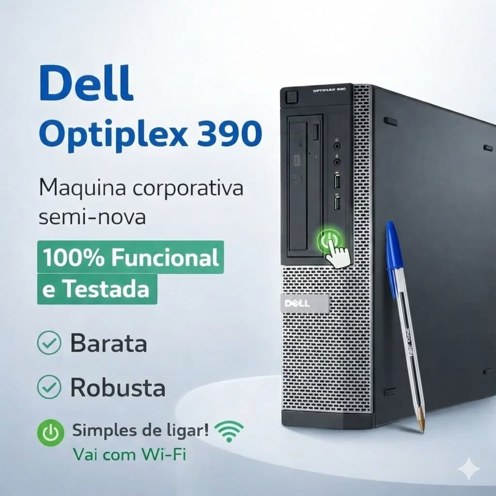 Pc Cpu SLIM DELL Optiplex 390 Intel Core i3 / 4GB RAM / 500GB 100% Revisada Pronto para Uso!