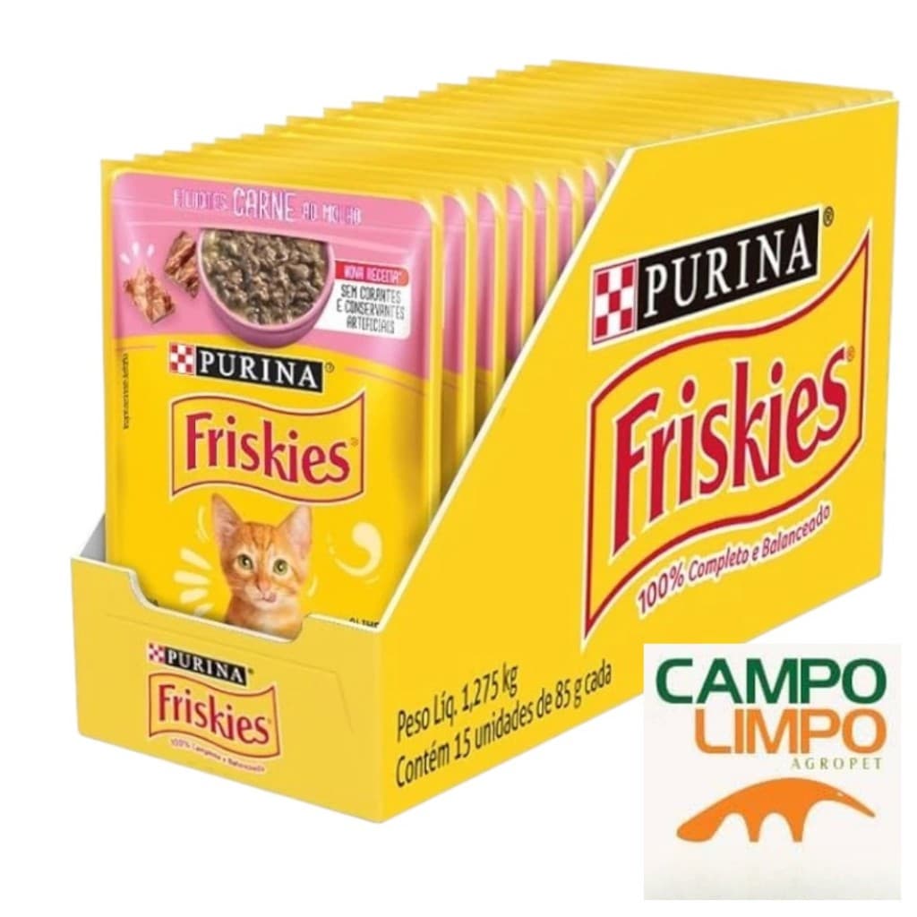 Sachê Friskies Filhote Carne 85g 15 unidades