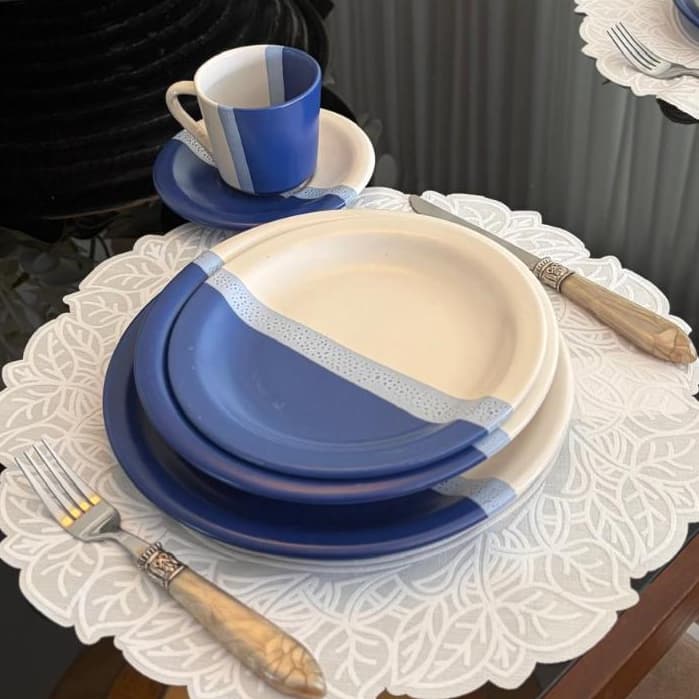 Aparelho de Jantar e Chá Brasília 20 Peças Cerâmica Completo