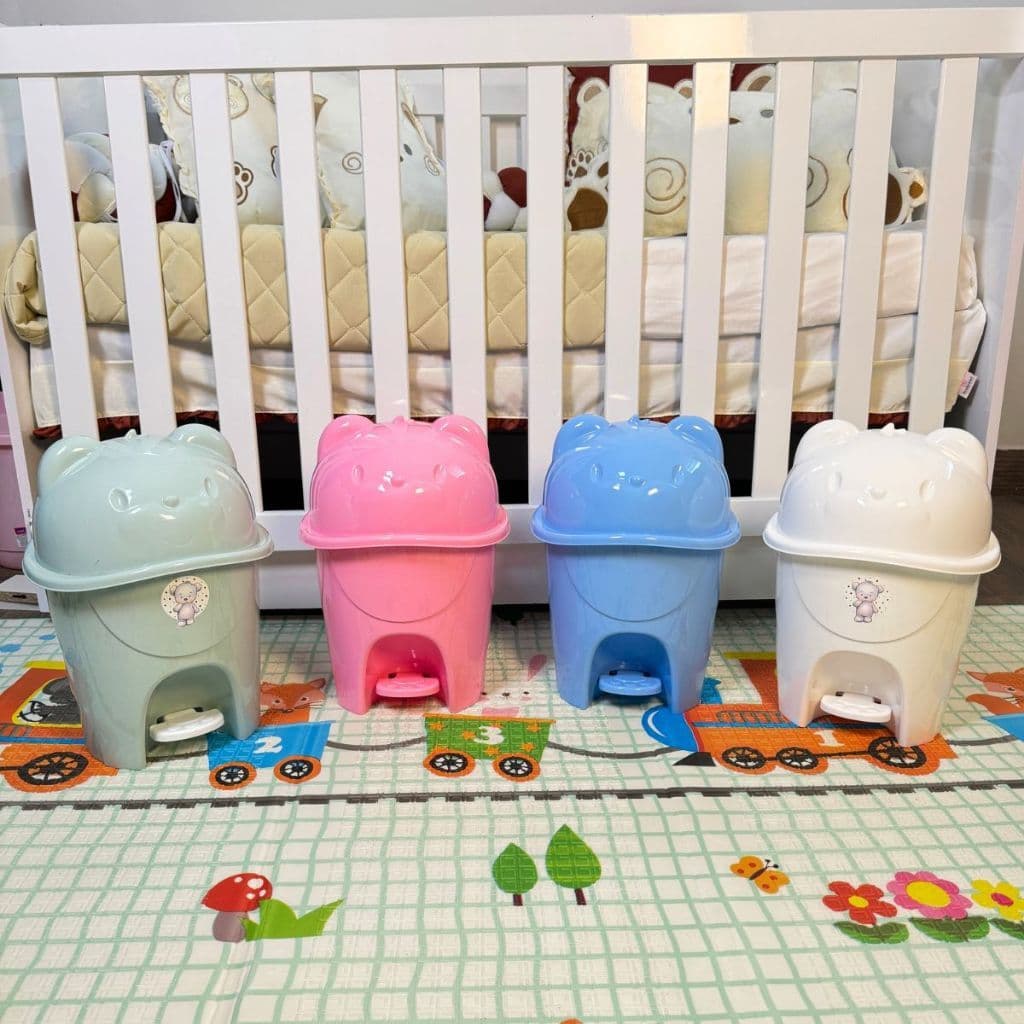 Lixeira Infantil Ursinho 6,5L ou Gatinho 8L para Quarto ou Banheiro do Bebê