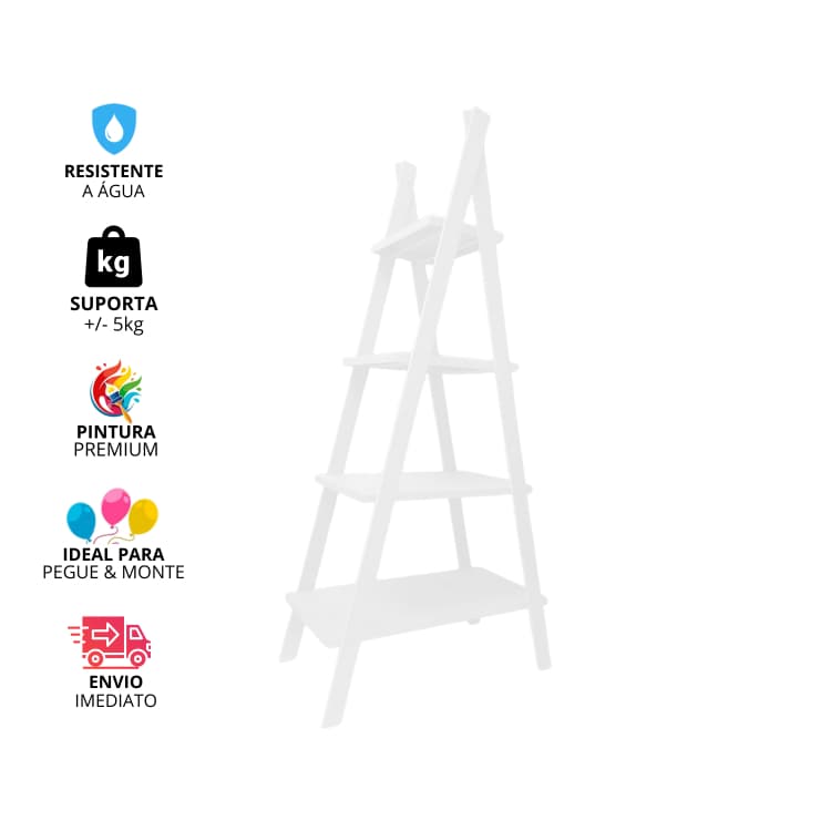 Escada De Chão Branca Em Mdf