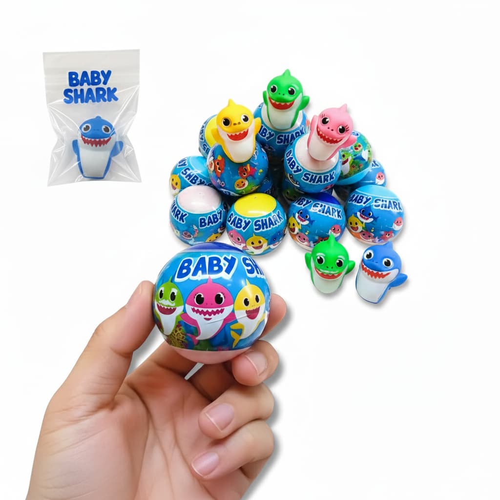 5 BABY SHARK Dedoche Encapsulado Brinquedo de Capsula Saquinho Surpresa Aniversario Lembrancinhas