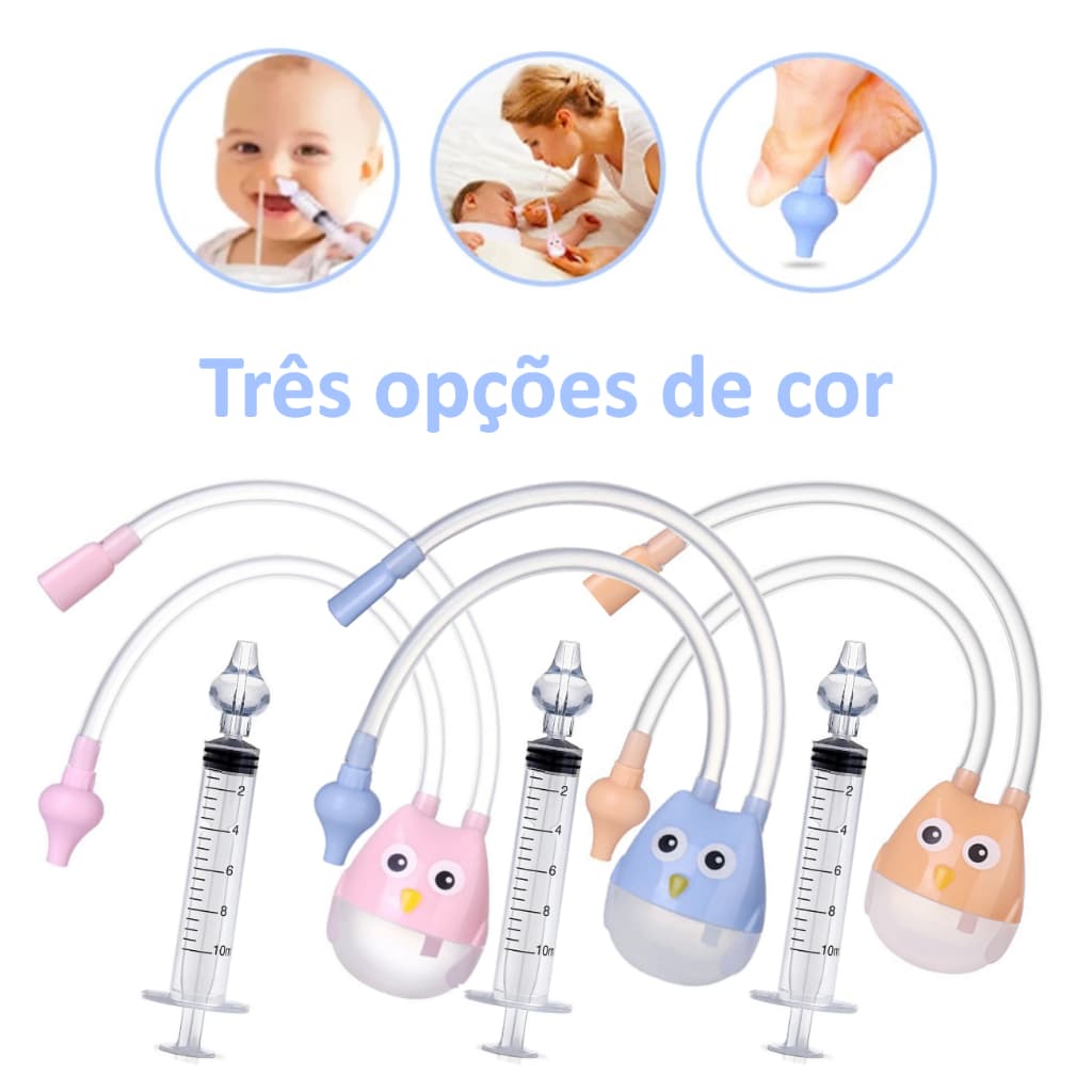 Kit 1 Seringa E 1 Aspirador Lavagem e Limpeza Nasal Bebês Envio Rápido