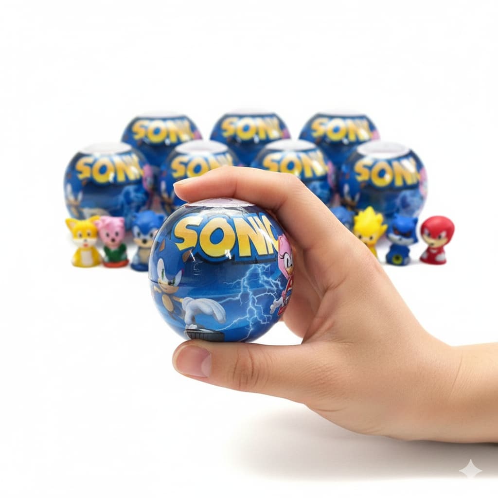 5 SONIC Encapsulado Dedoche 2 polegadas envelopada lembrancinha Festa Aniversario Infantil Brinde