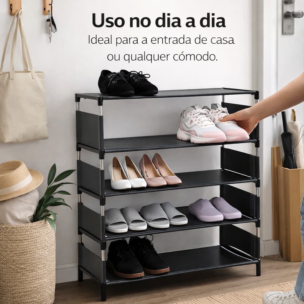 Sapateira Prateleira Organizadora 5 Andares 10 Pares Envio Rápido Moderno Leve E Portátil Multiuso