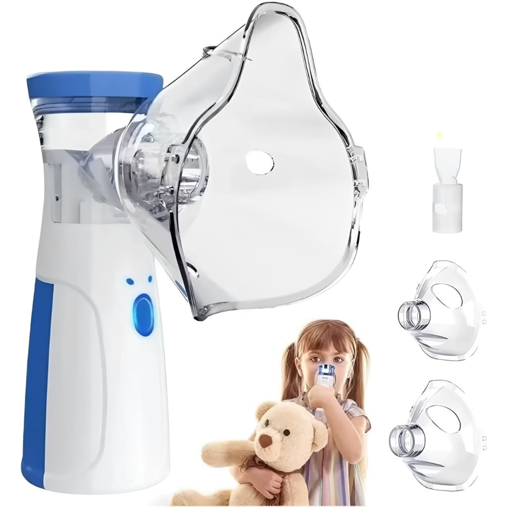 Nebulizador Inalador Mini Portátil Silencioso Mesh À Pilha AA Para Crianças E Adultos