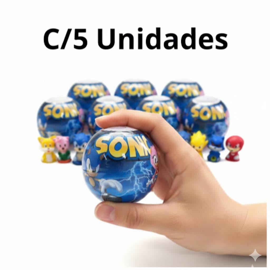 KIT 5 SONIC Encapsulado Dedoche 2 polegadas envelopada lembrancinha Festa Aniversario Infantil Brinde