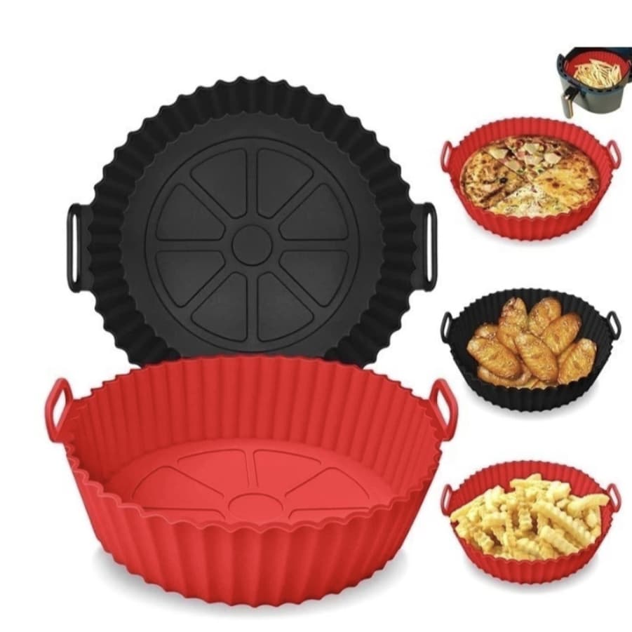 kit 1/2/3/4 Formas Assadeira Para Fritadeira Air Fryer Em Silicone Flexível Lavável Resistente