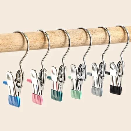 Kit 5/10/15/20/30 Clipes para Cabides – Economia de Espaço e Organização