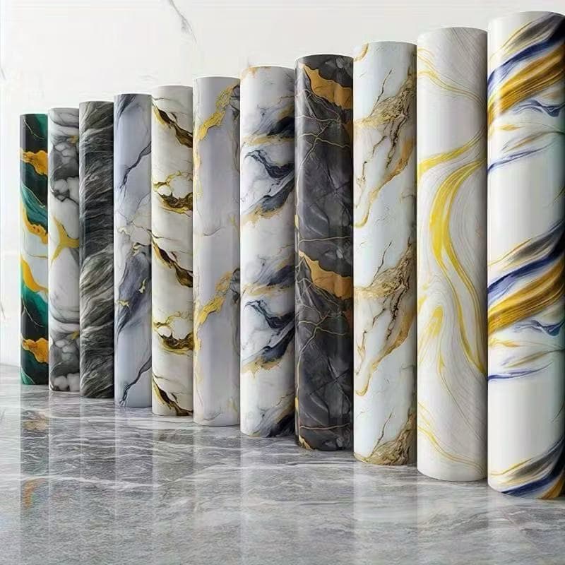 Painel Placa Flexível Efeito Mármore  3m x 60cm ao Madeira fosco 2.8m x 60cm  Revestimento de Parede Sala Cozinha Lavabo