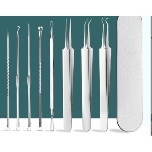 8 Peças Kit Removedor de Cravos, Ferramenta Extrator de espinhas comedone de Manchas para Cravos Espinhas com Caso