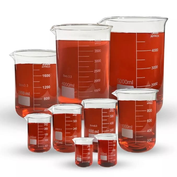 Bequer Becker De Vidro Forma Baixa Graduado - VARIOS TAMANHOS + BRINDE