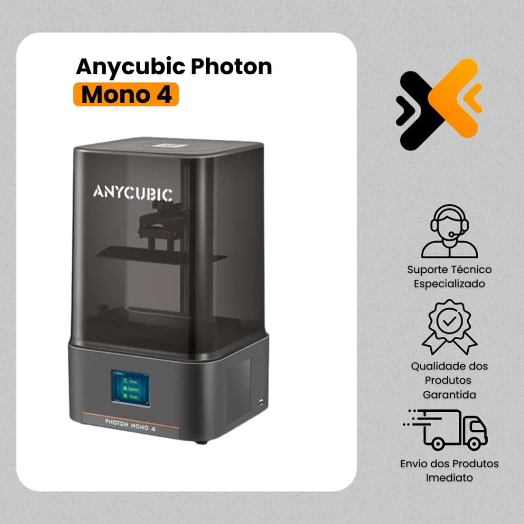 Impressora 3D Resina Anycubic Photon Mono 4 • 10K • Alta Definição • 153.4*87*165mm (2.2L)