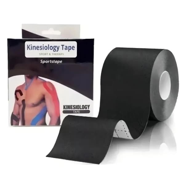 KIT 2 BANDAGENS ELASTICA PRETA FITA KINESIO TAPE FISIOTERAPIA ORTOPEDIA