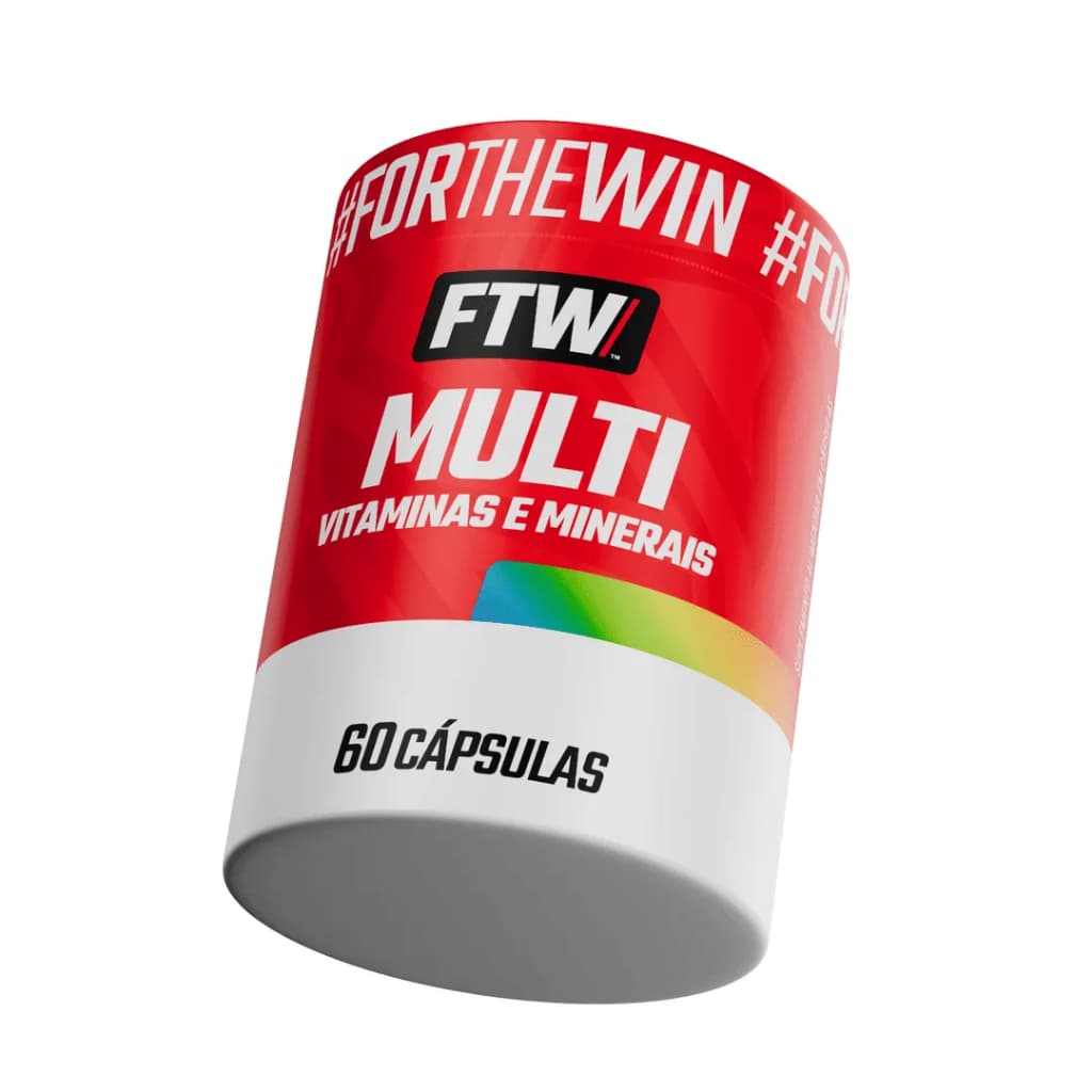 FTW Multi Vitaminas e Minerais 60 Caps - Magnésio, Zinco, Cálcio, Vitaminas