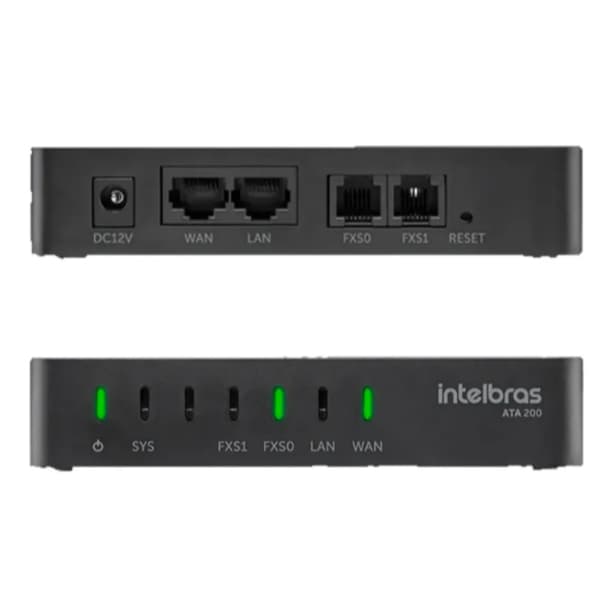 Adaptador Ip Ata 200 Telefones Voip Identificaçao Intelbras Usado
