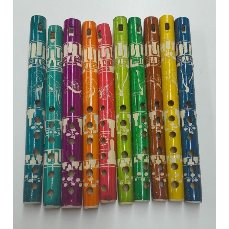 Flauta de Bambu Peruana Colorida
