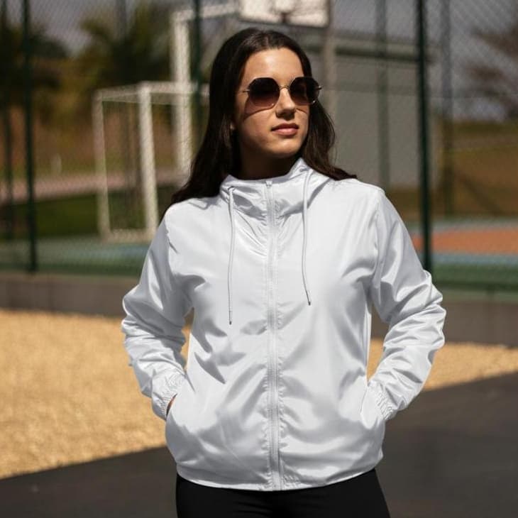 Jaqueta Feminina Adulto Corta Vento Sem Forro Esportiva Ultra Leve Resistente à Água