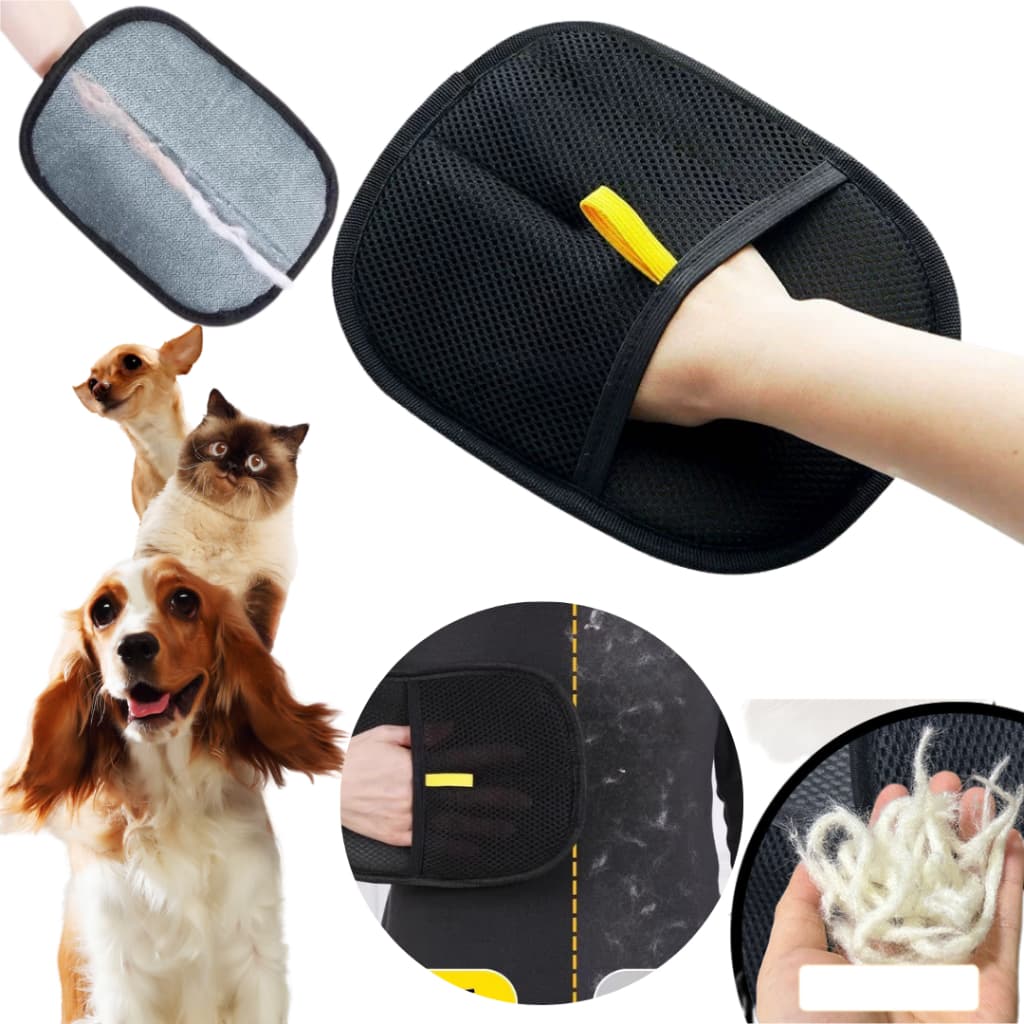 Luva Removedora de Pelos para Pets Animais Escova de Limpeza Cães e Gatos Retira Pelos Fácil