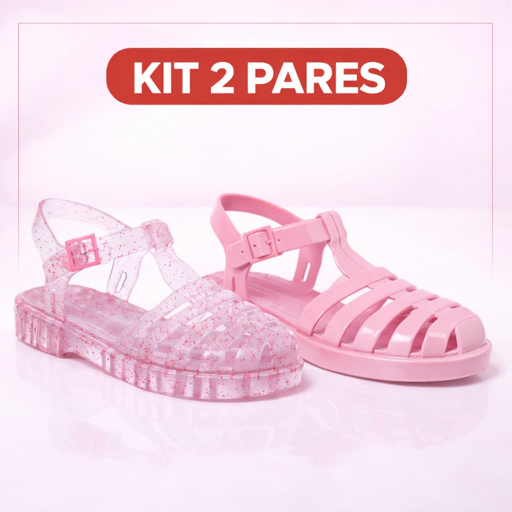 Kit 2 Pares Sandália Aranha Infantil Menina Confortável Antiderrapante Leve Promoção Volta as Aulas