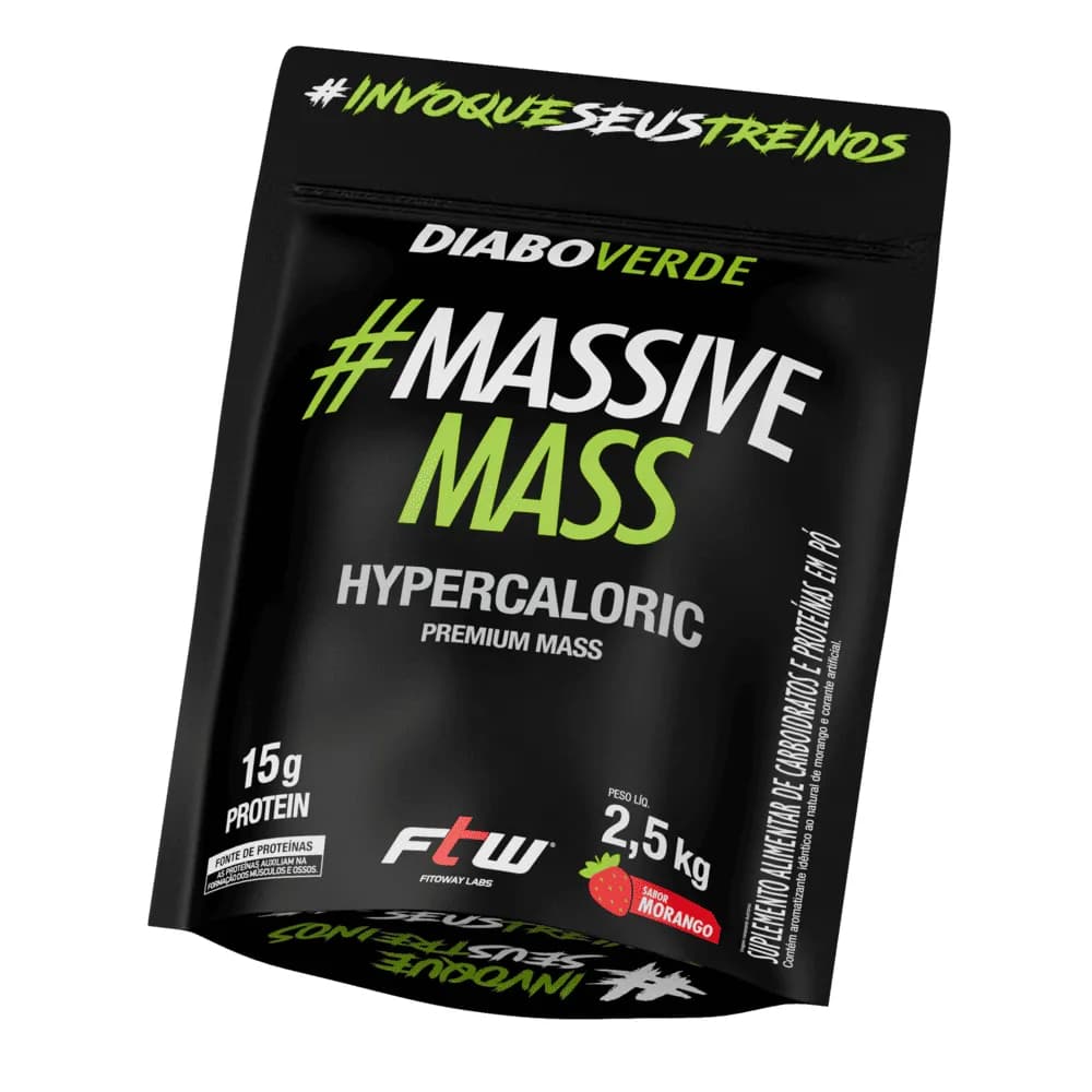 FTW Diabo Verde Hipercalórico Massive Mass 2,5kg – Alto Valor Calórico e Energético