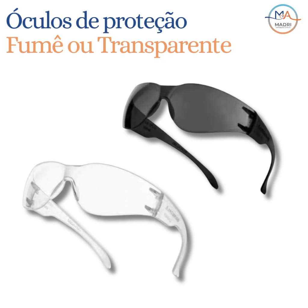 Kit 2 Óculos Proteção Águia | Transparente e Fumê - EPI de Segurança