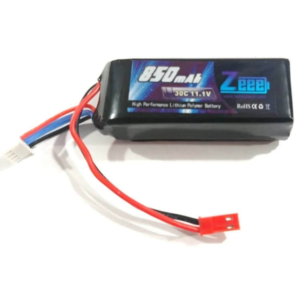 Bateria De Lipo 3s 11.1v 850mah 30c Com Plug Jst Zeee Power