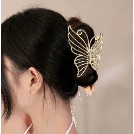 Presilha de cabelo em liga metálica, versátil e elegante / 6 cm / Borboleta