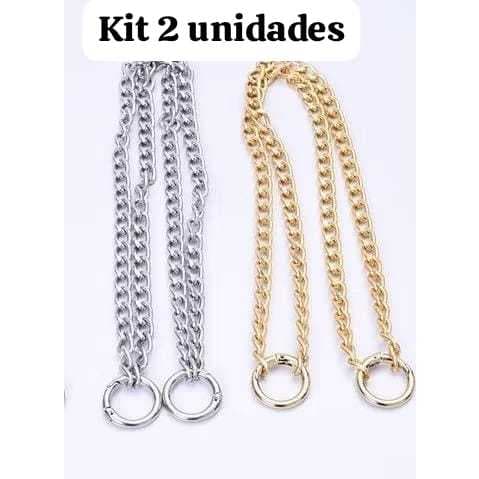 Kit 2 Correntes com Argola Articulada para Bolsas/Artesanatos