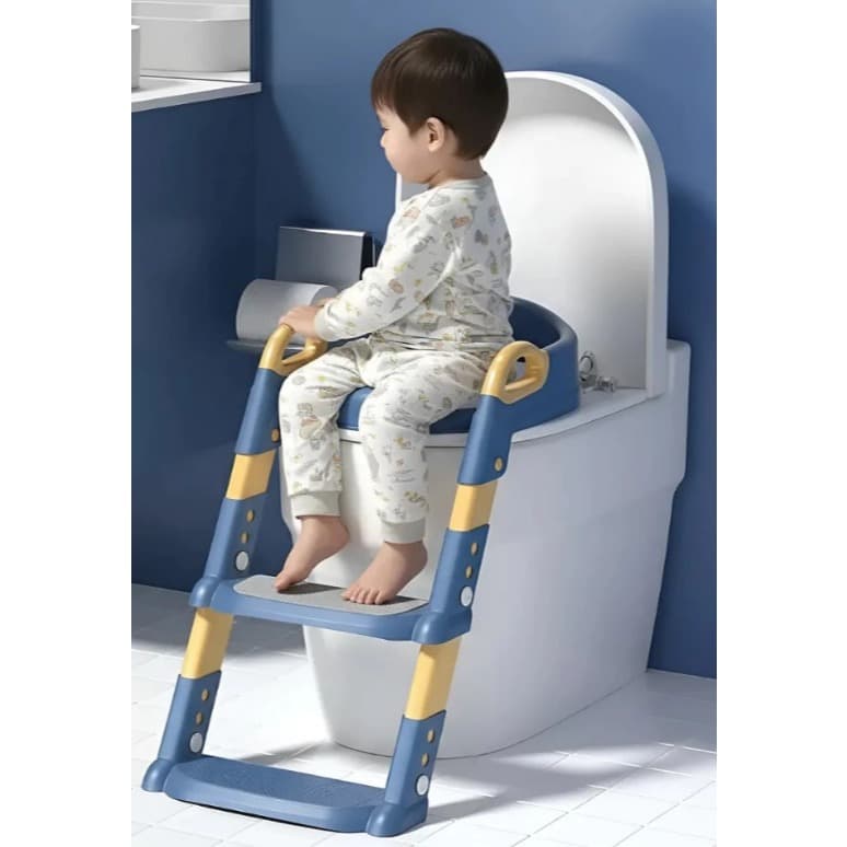 Assento Redutor Infantil C/ Escada Vaso Sanitário Troninho Bebê Almofadado Treinador Desfralde Antiderrapante