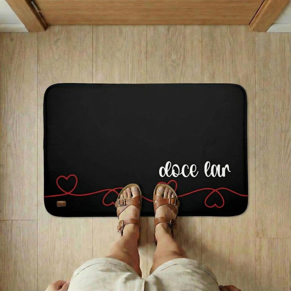 Tapete de Porta Decorativo Emborrachado Vários Modelos 60x40cm