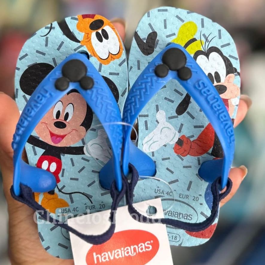 Chinelos Havaianas Baby Disney com Elástico Original Classics