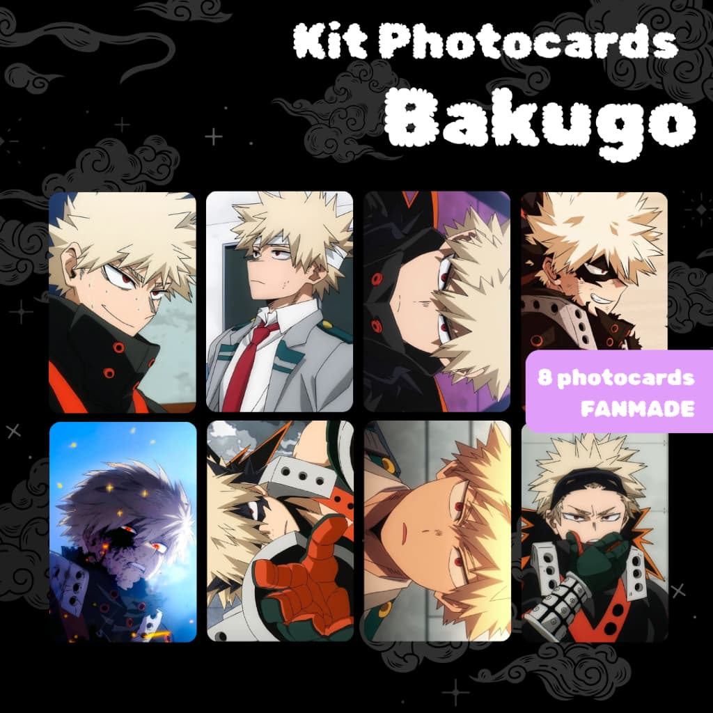 My Hero Academia Photocards Bakugo Midoriya Todoroki Kirishima Denki Anime Boku No Hero Fanmade