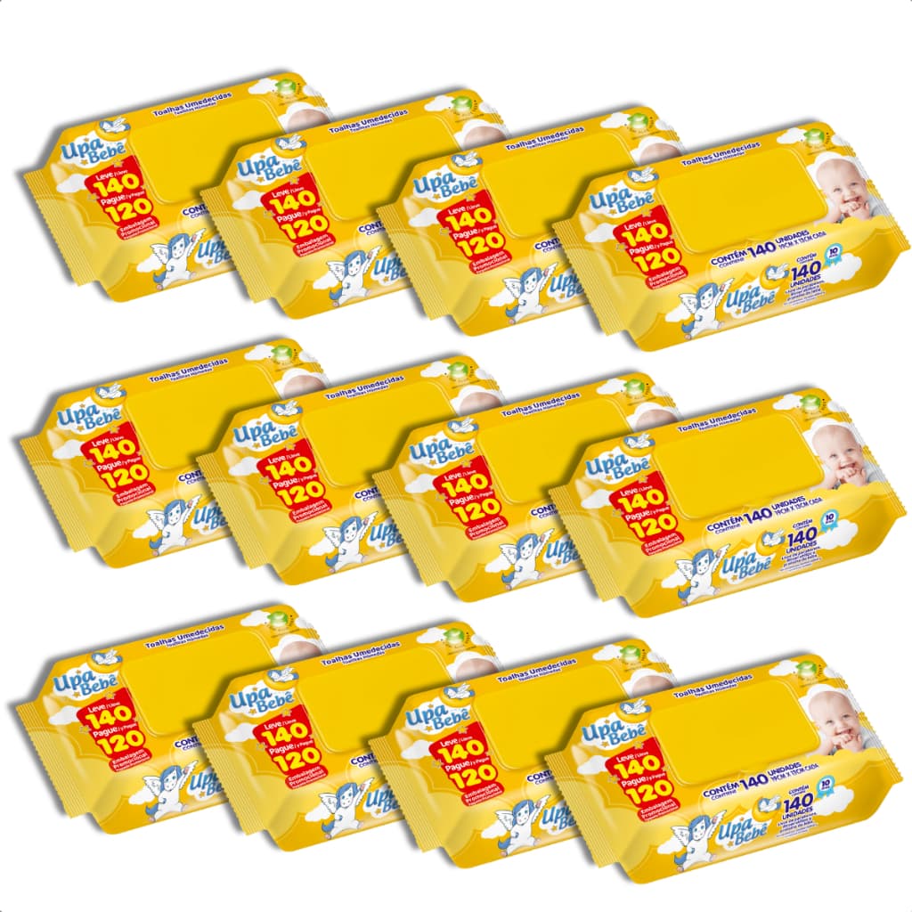 Lenço Umedecido Upa Bebê Kit Econômico 1680 Unidades Tampa Flip Top Original