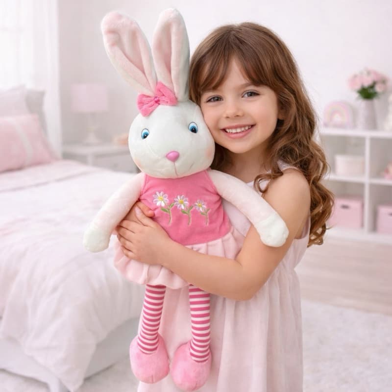 Coelho de Pelúcia Páscoa 65cm Super Fofo Decorativo Infantil Brinquedo Macio