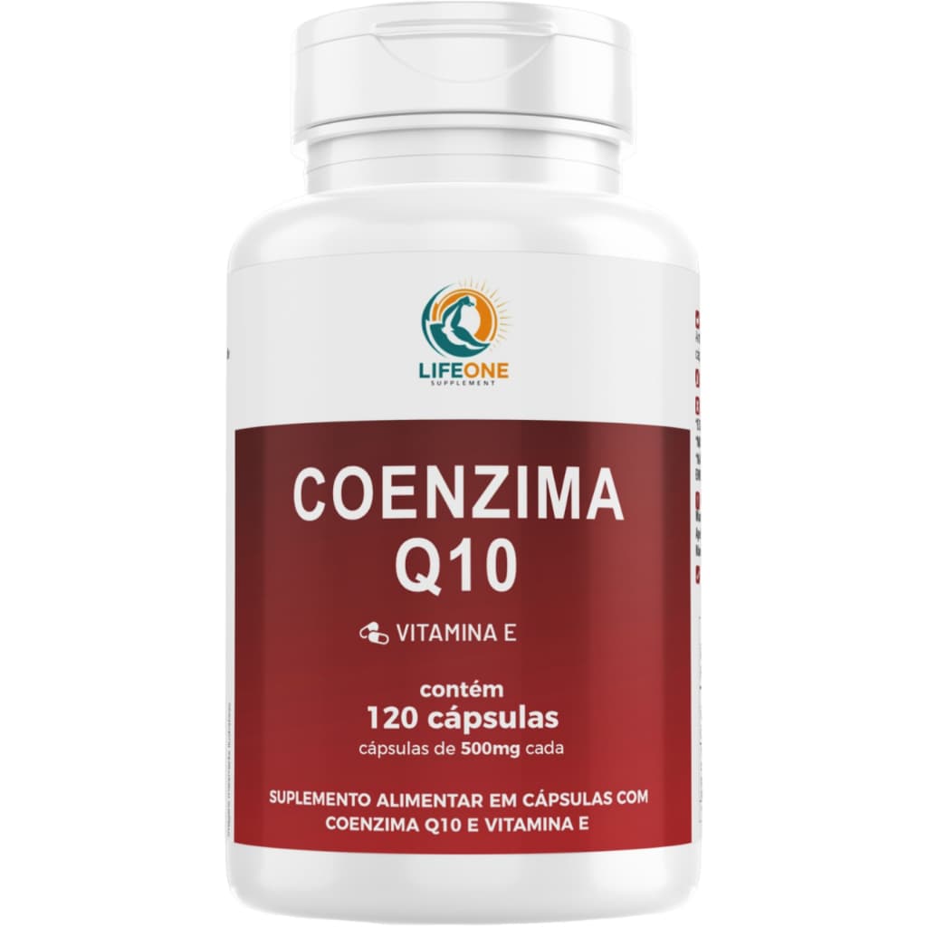 Coenzima Q10 500mg, Vitamina E, 120 Cápsulas, Life One