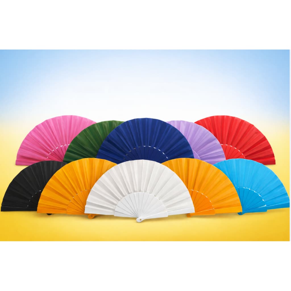 Leque De Mão Grande Taichi Kung Fu Dança Festa Liso 63x34 Cm Cor Preto Lisa