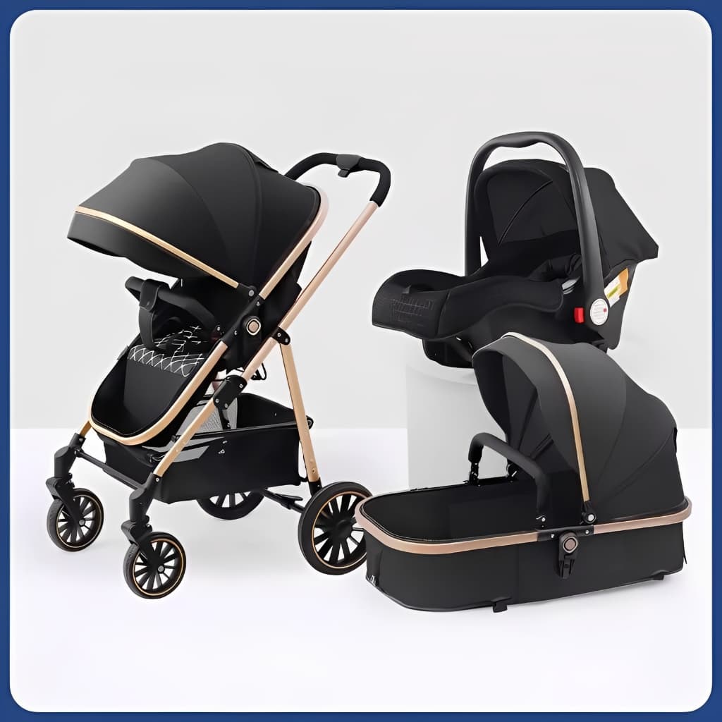 Carrinho de bebê Completo 3 EM 1 Reversível  Berço Passeio- Até 30 Kg-Modelo Europeu Luxo