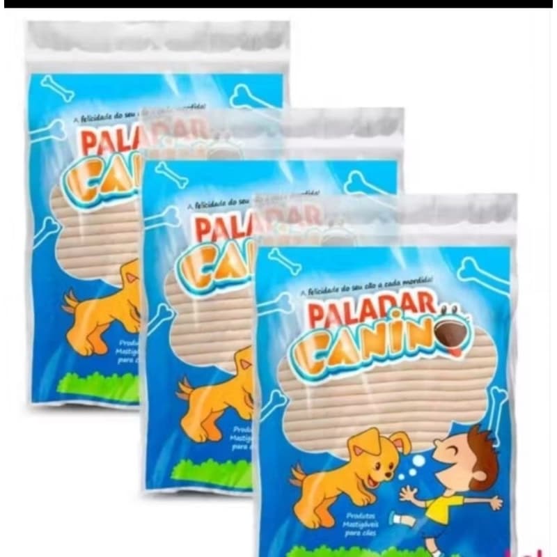 Osso Palito Mastigável Paladar Canino Natural 8mm embalagem de 1kg