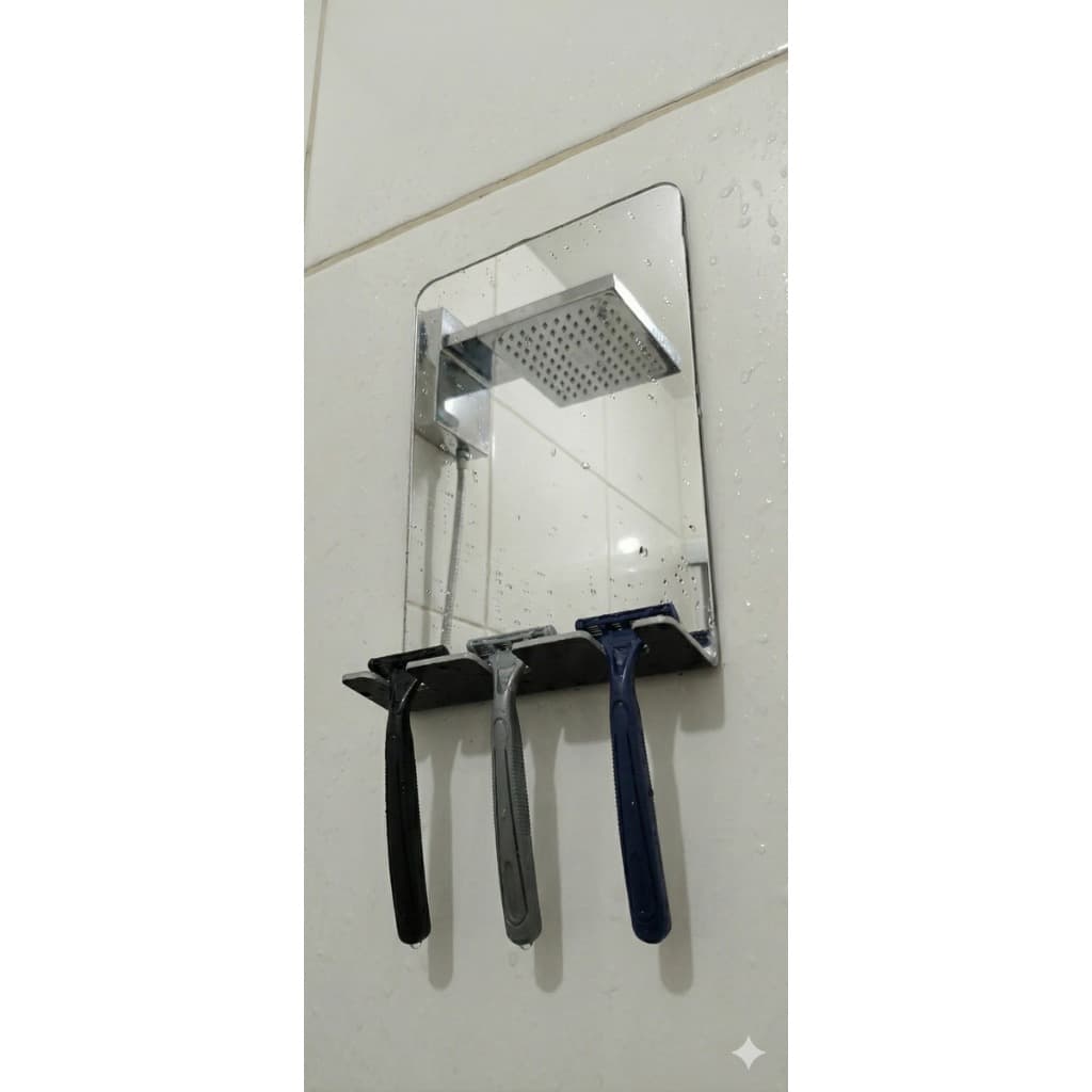 Espelho de Banheiro para Barbear/Depilar com Suporte em Acrilico Espelhado 2mm Anti-Embaçante
