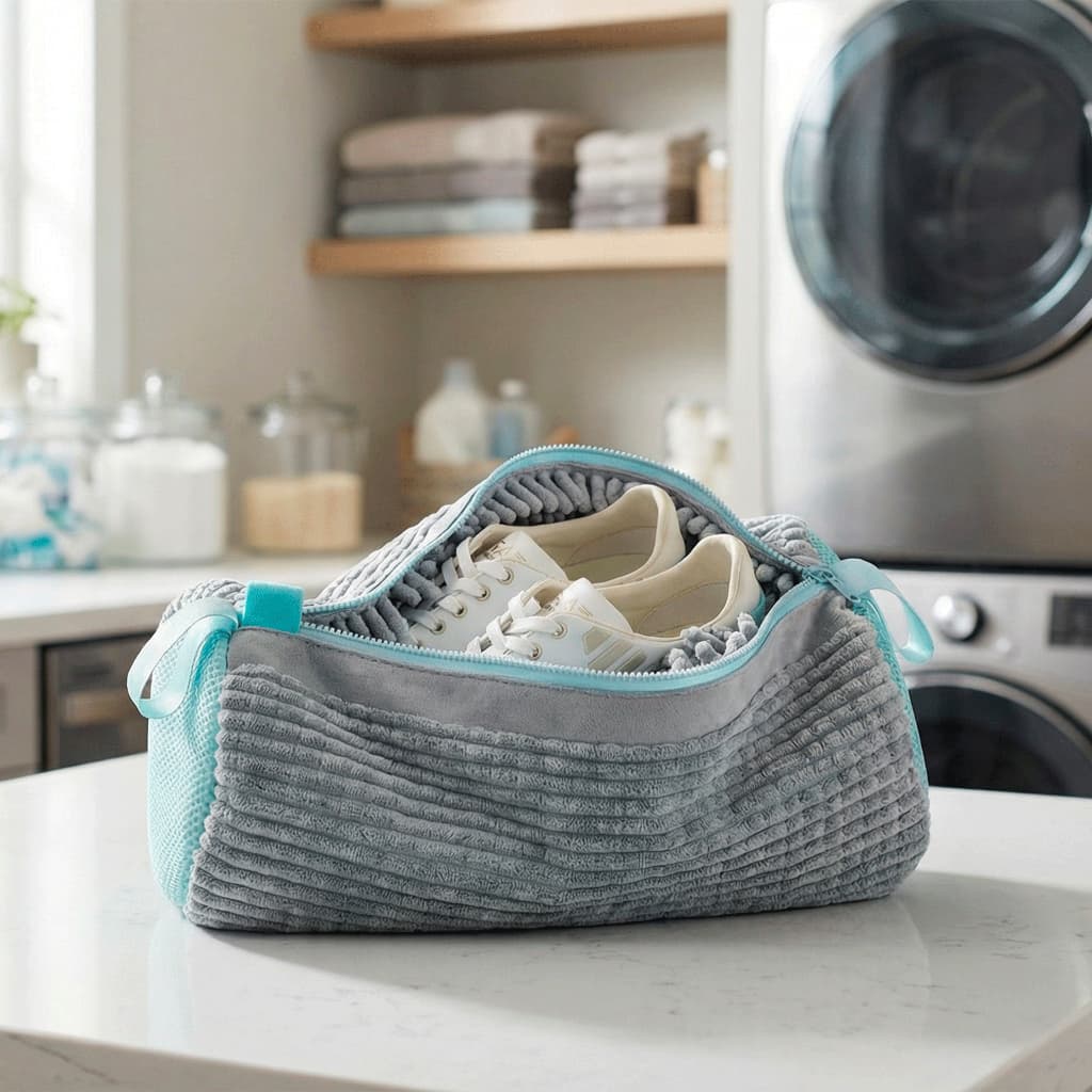 Kit 2 Sacos Para Lavar Tênis Calçados Sapatos Com Zíper Reforçado Proteção Total Na Máquina Evita Arranhões